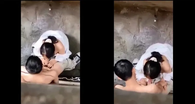 Quay lén em học sinh nữ bj cho người yêu trong hẻm