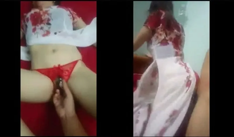 Xoạc chị áo dài với quần lót dây ngọc